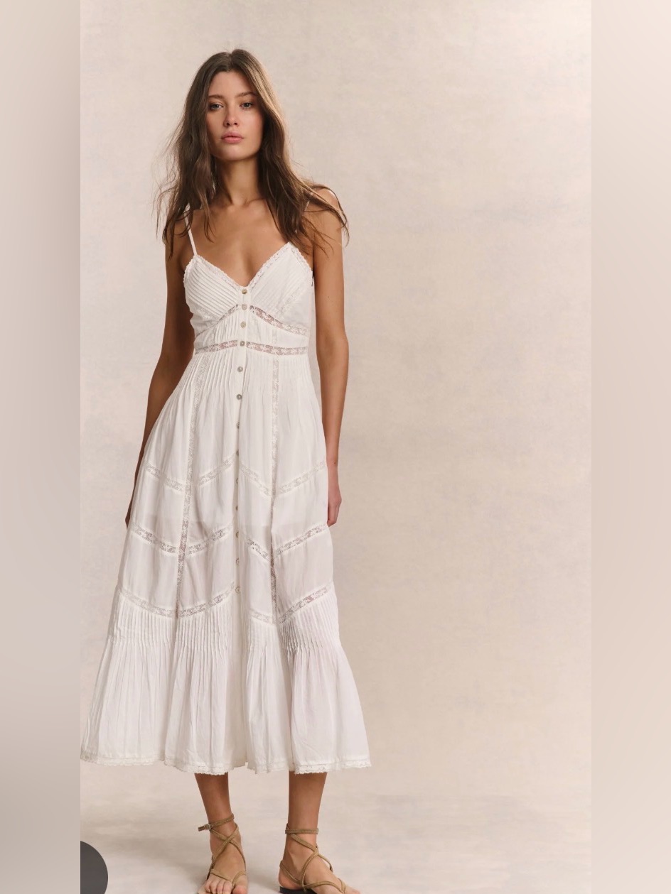 Loveshackfancy Esilda Heritage Cotton Midi Dress Size Small